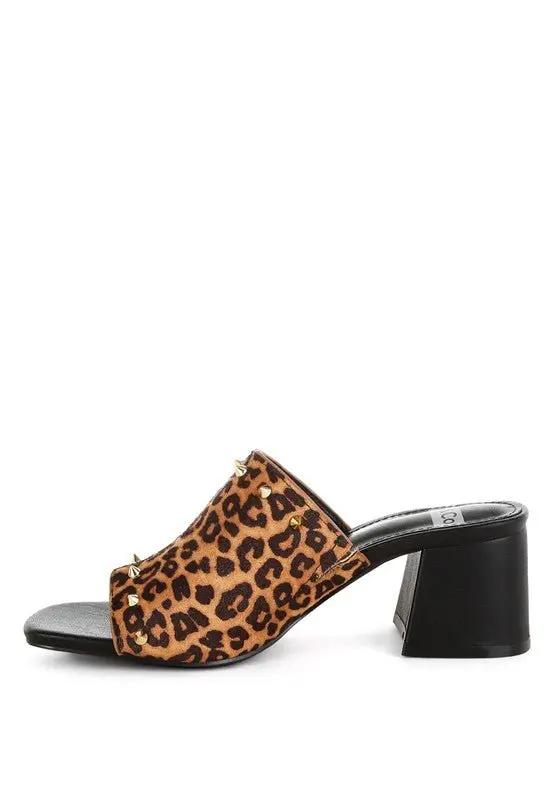 Edama Leopard Print Studded Slip Ons for Trendy Style - Love Salve
